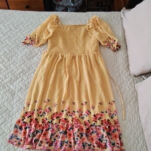 Speechless Yellow Floral Kids Dress